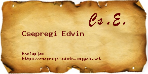 Csepregi Edvin névjegykártya